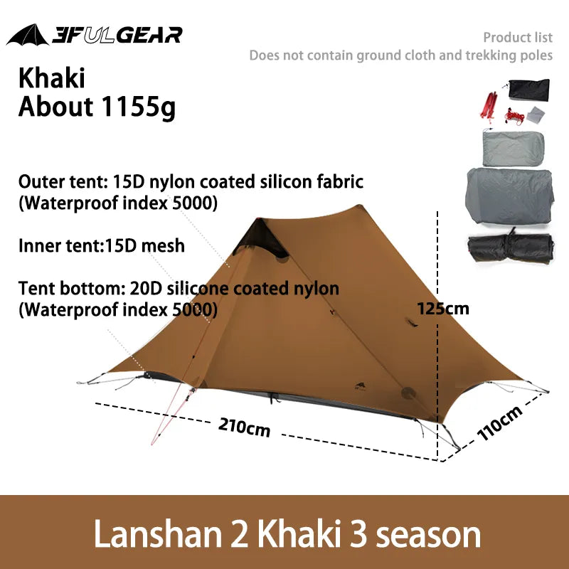 LanShan Single or 2 Person, Ultralight, 3 Season, Camping Tents