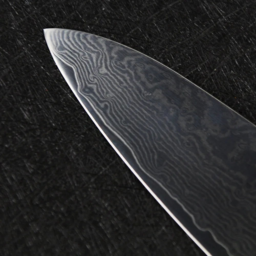 SUNNECKO 8-inch Damascus Steel, Camping Knife, Pakkawood Handle