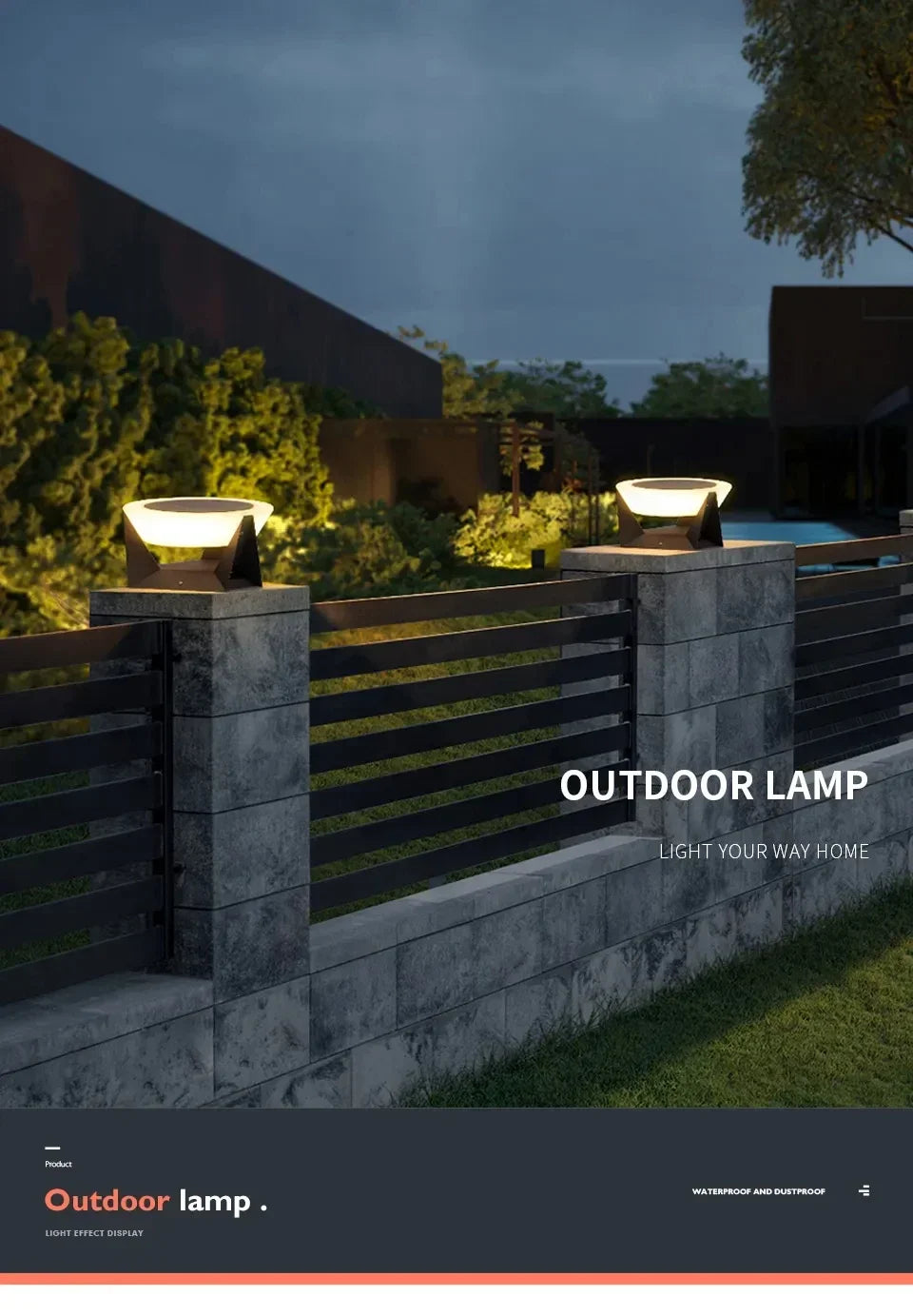 Outdoor Villa Pillar Decorative Courtyard Lawn Lamp