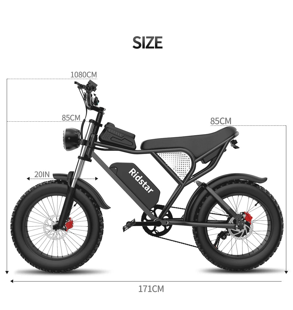 Ridstar Q20 Electric Bike 2000W 48V 40AH Dual motor