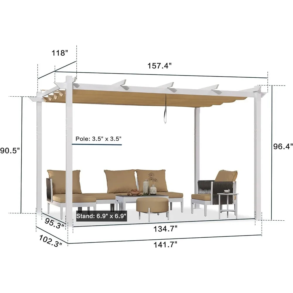 10' X 13' Outdoor Retractable Pergola