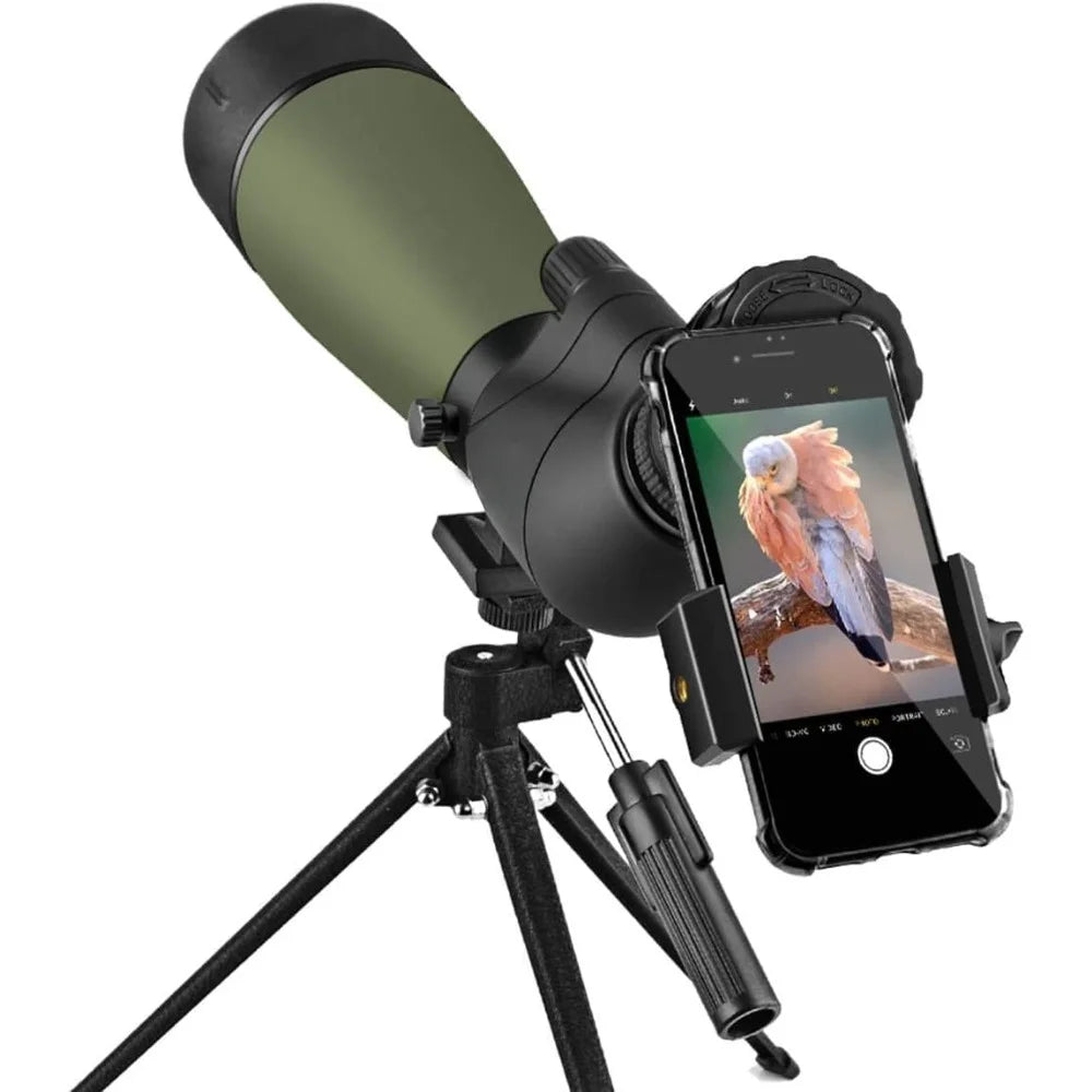 Spotting Scopes with Tripod, Carrying Bag and Quick Phone Holder - BAK4 High Definition Waterproof Spotter Scope