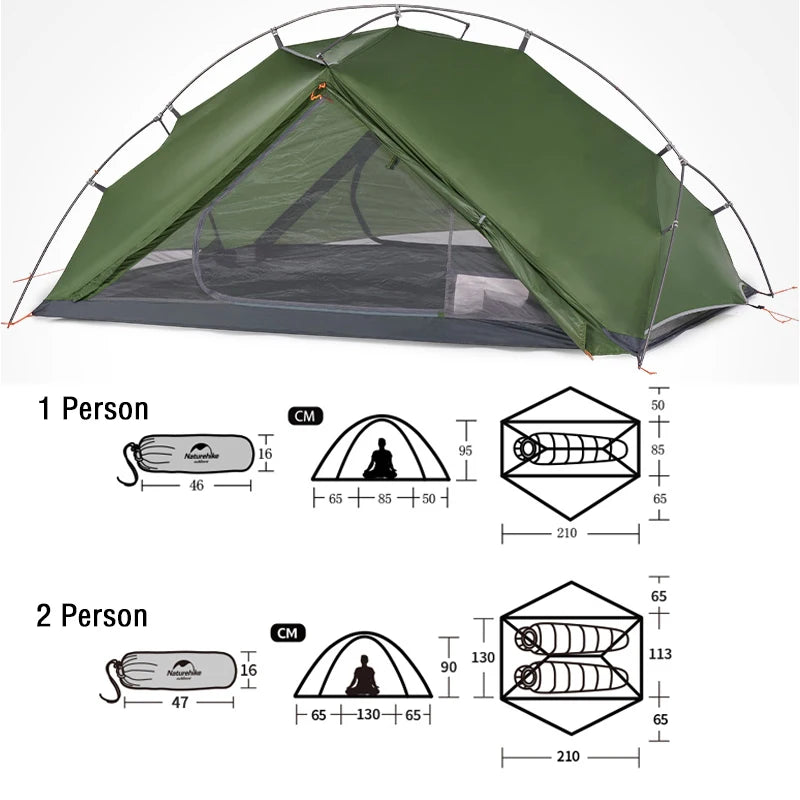 Naturehike 2 Person Ultralight Tent, Outdoor, Waterproof