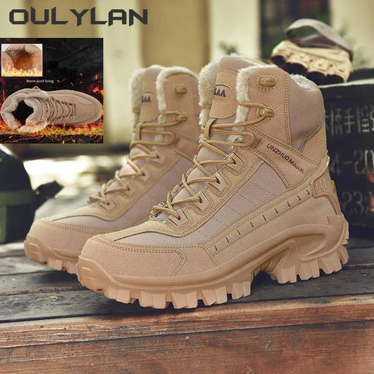 Winter Warm Men Military Tactical Boots Mens  Army Climbing Hiking Desert Waterproof Work Safety Shoes Outdoor Combat Boots