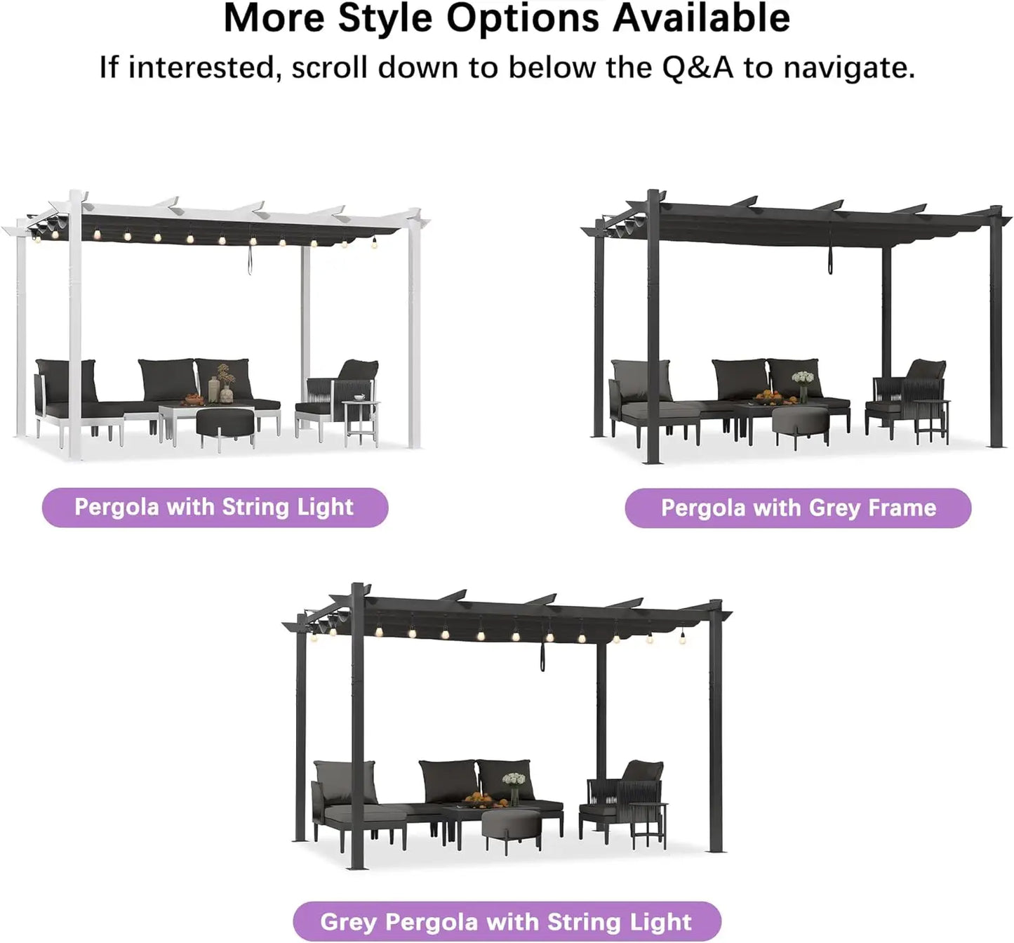 10' X 13' Outdoor Retractable Pergola