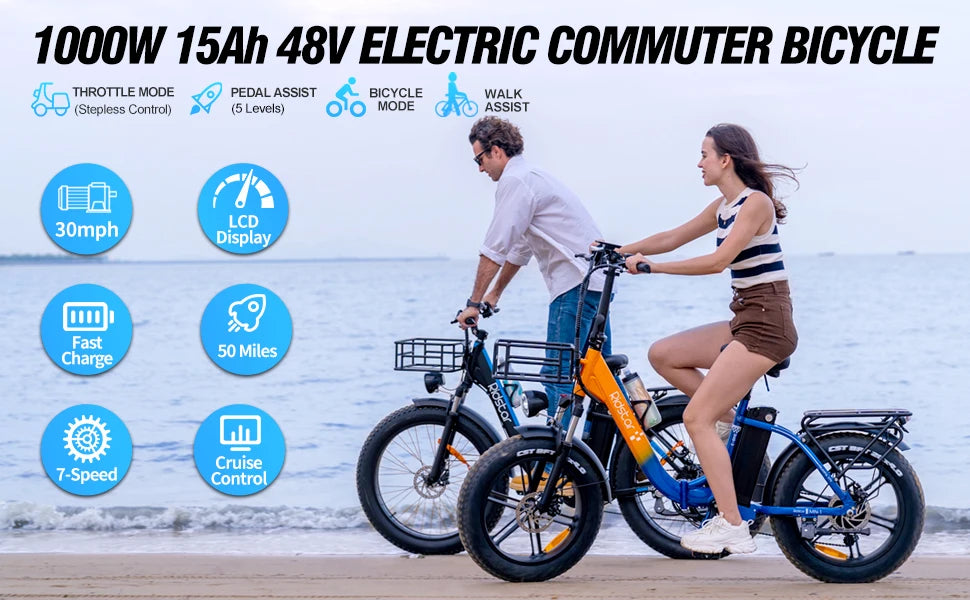 Off Road E-bike 1000W 48V 15AH Magnesium Wheel Mountain Electric Bicycle