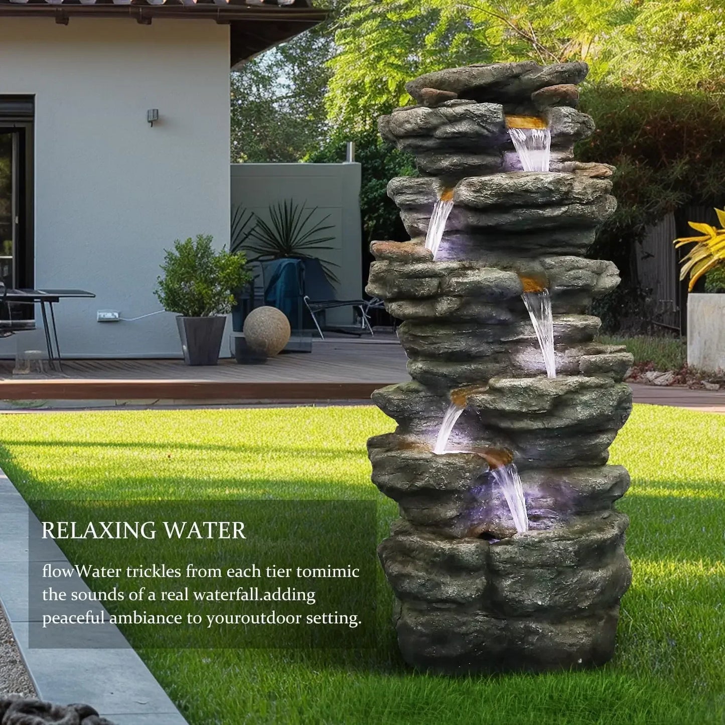 6-Tiers Cascading  Fountains and Waterfalls