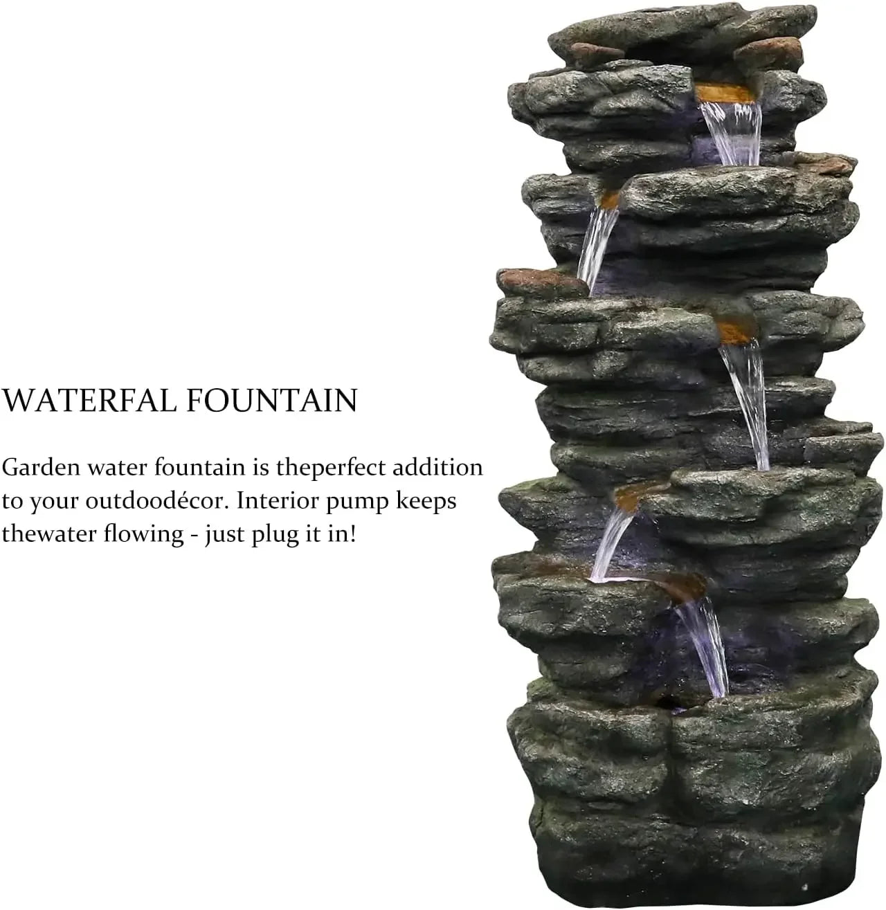 6-Tiers Cascading  Fountains and Waterfalls