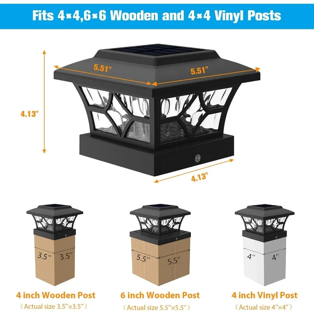 4x4/6x6, Vinyl Fence Post Solar Lights