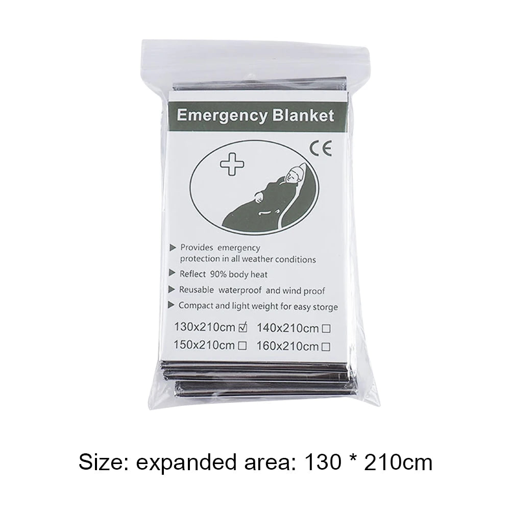 Emergency Blanket Foil Thermal Blanket for Camping Hiking Outdoor Survival