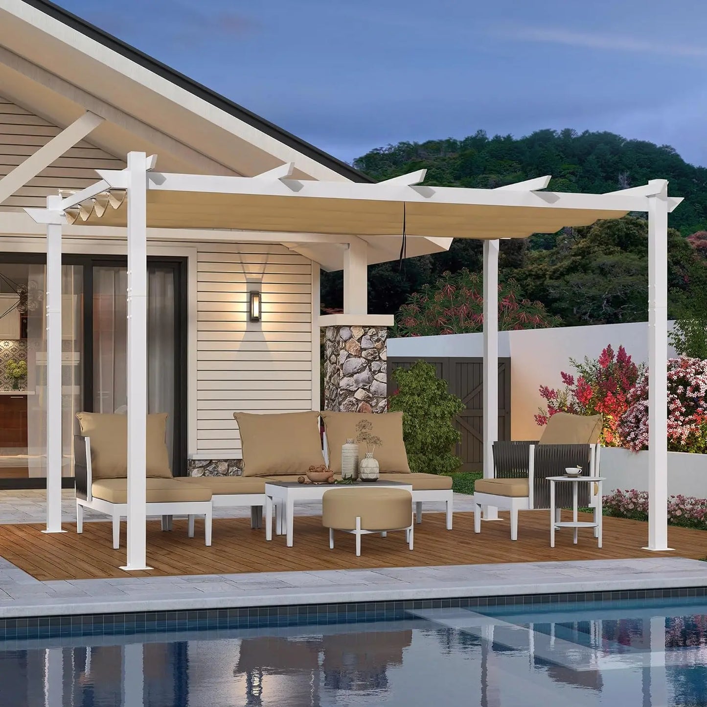 10' X 13' Outdoor Retractable Pergola