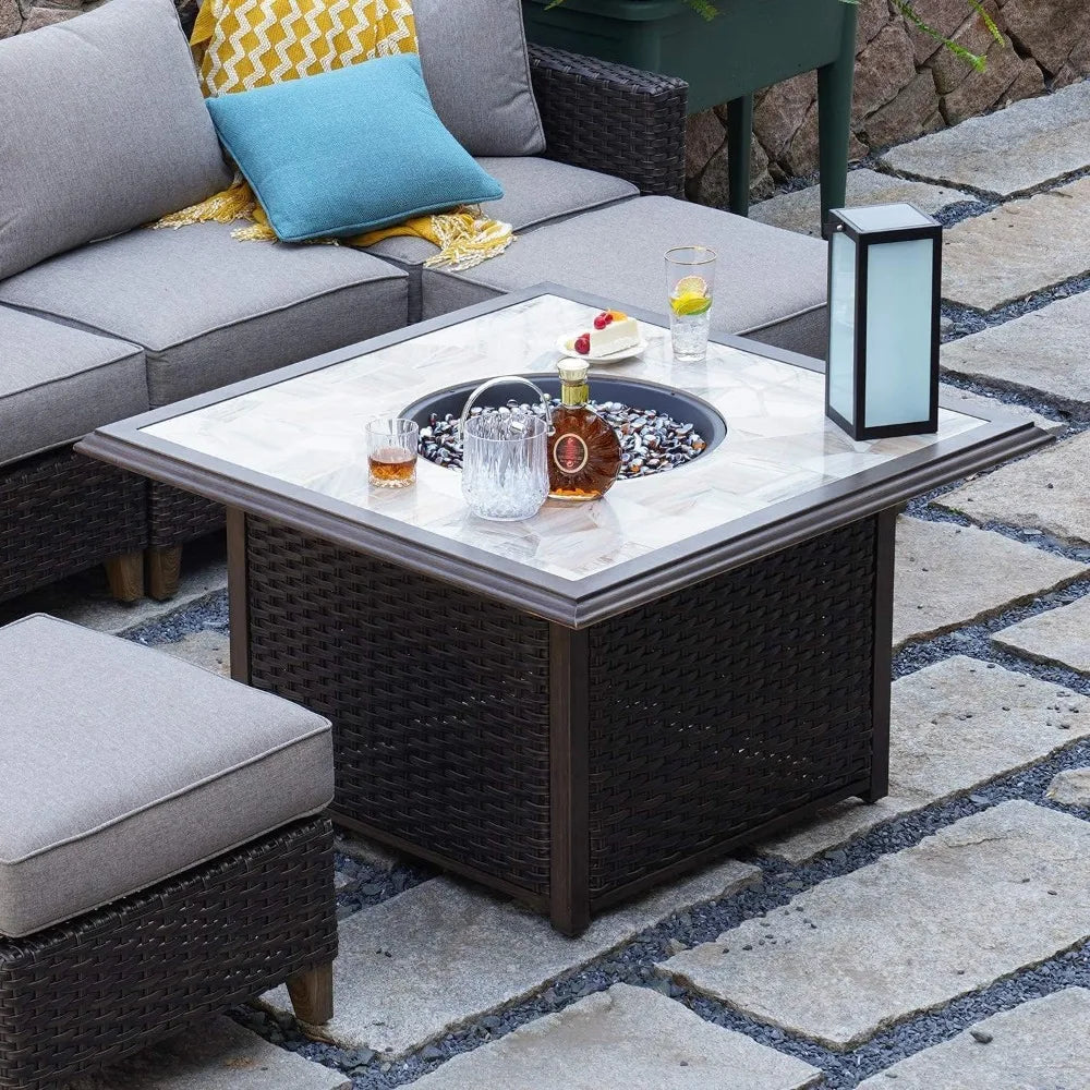 Outdoor 43-Inch Gas Fire Pit Table