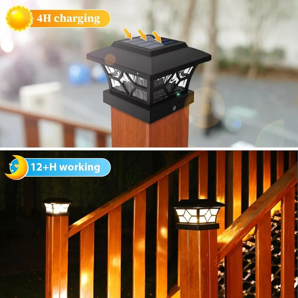 4x4/6x6, Vinyl Fence Post Solar Lights