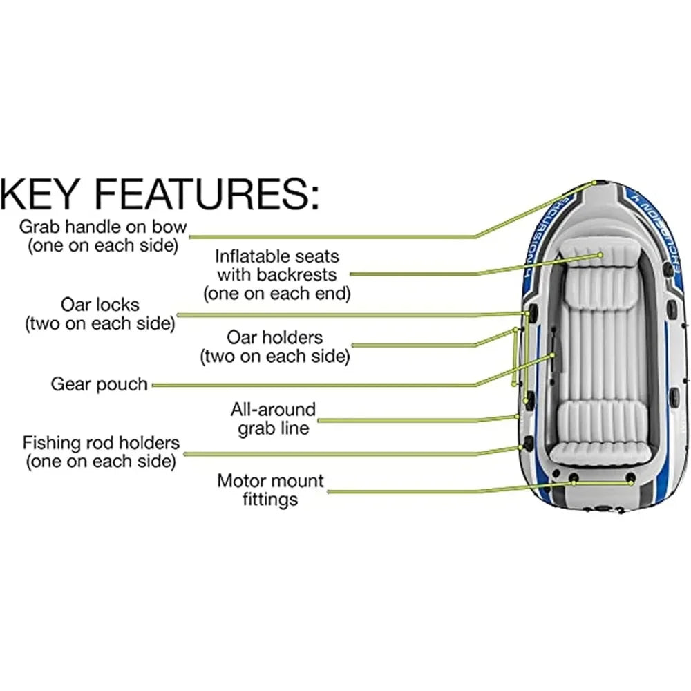 Excursion Inflatable Boat Includes Deluxe 54in Boat Oars